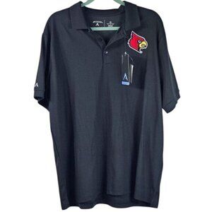 Antigua Louisville Cardinals Mens Black Polo Shirt Sz XL‎ Collegiate Wear NCAA